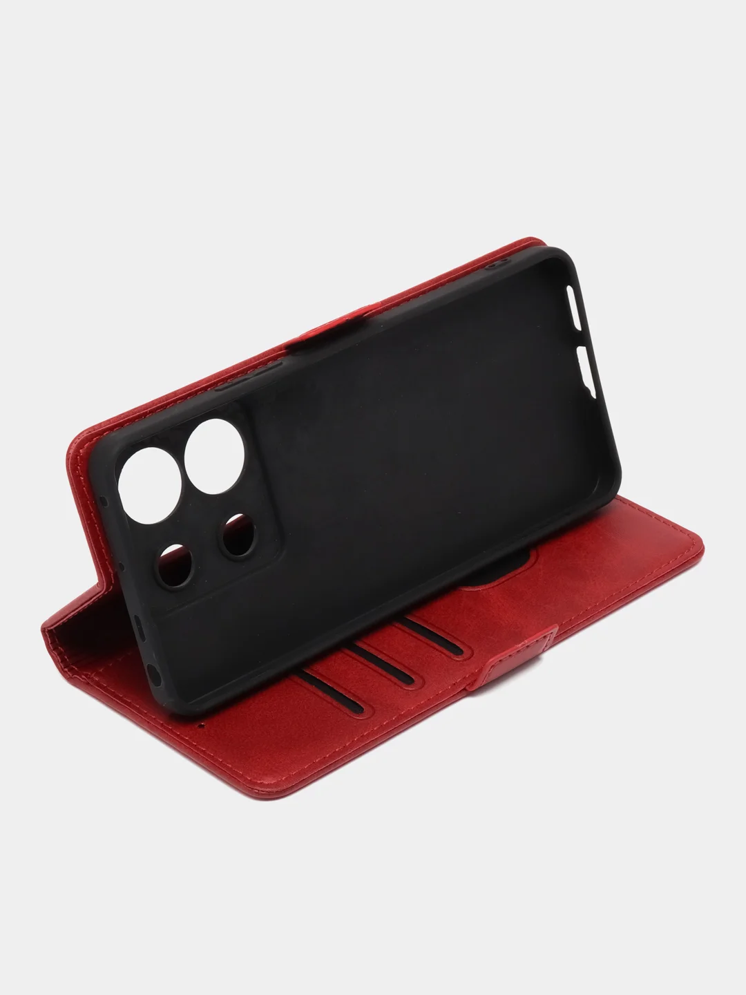 Красный чехол-книжка для Xiaomi Poco X6 (Сяоми Поко Х6) с боковым магнитом