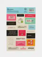 Вишнёвый наклейки бумажные "Кошки, сердца, цветы, спасибо,планы,мотивация, новогодние"