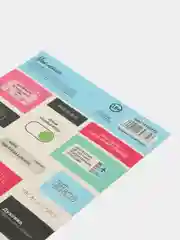 Вишнёвый наклейки бумажные "Кошки, сердца, цветы, спасибо,планы,мотивация, новогодние"