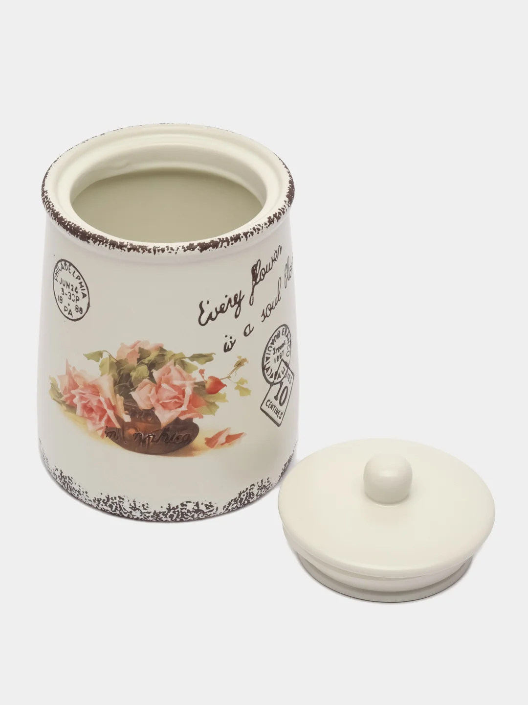 Банка для сыпучих продуктов "Персиковая роза" d=11,5/12,5см. h=18см. v=950мл
