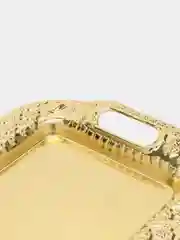 Поднос сервировочный (золото) 34*22,5*2,5см. (металл с гальваническим покрытием)