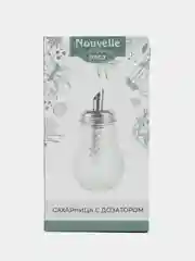 Сахарница с дозатором d=6,5см h=12,5см v=170мл (стекло, металл)