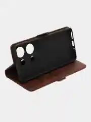 Коричневый чехол-книжка для Redmi Note 13 Pro 4G (Редми Ноут 13 Про) с боковым магнитом