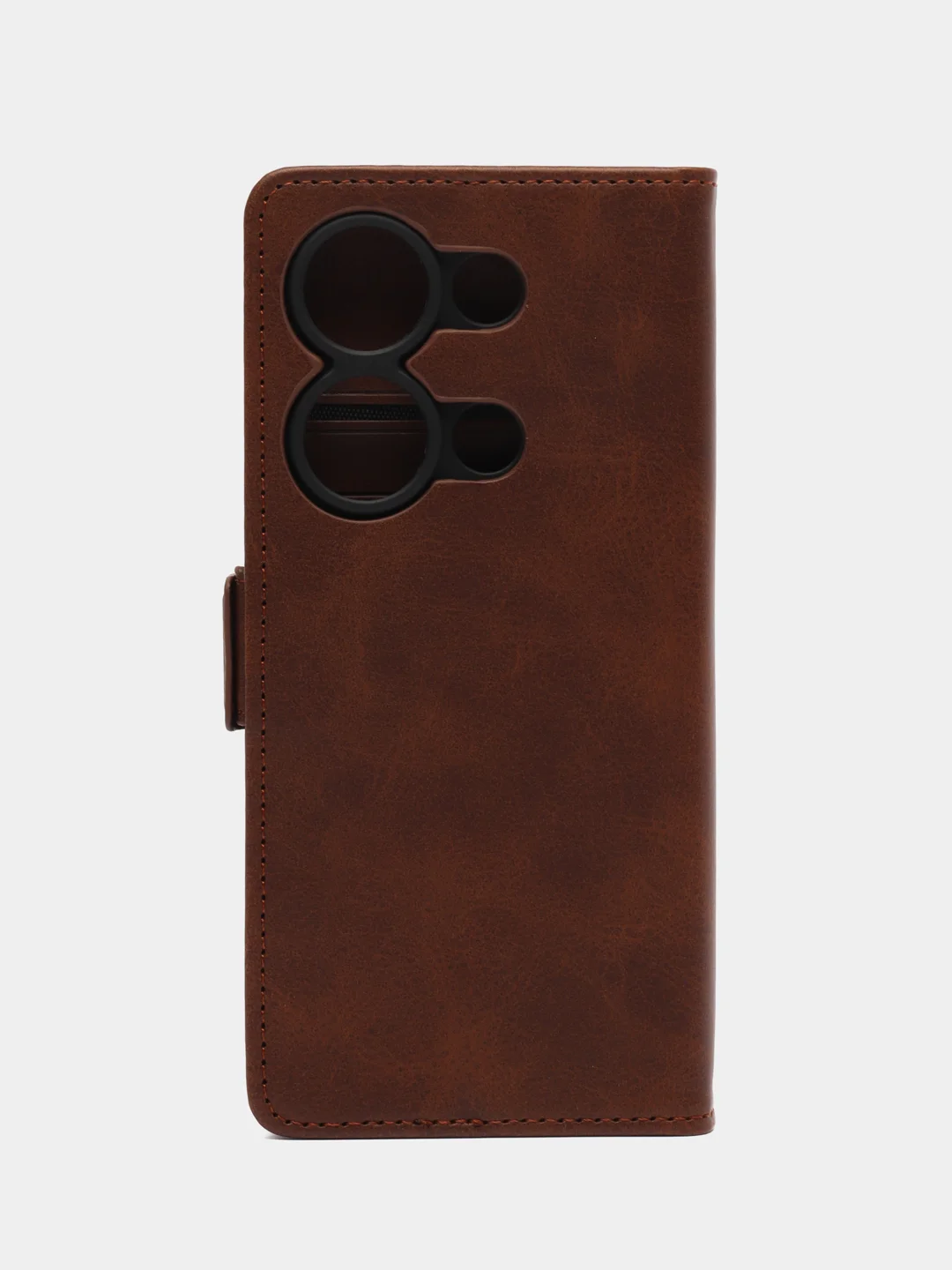 Коричневый чехол-книжка для Redmi Note 13 Pro 4G (Редми Ноут 13 Про) с боковым магнитом