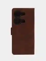 Коричневый чехол-книжка для Redmi Note 13 Pro 4G (Редми Ноут 13 Про) с боковым магнитом