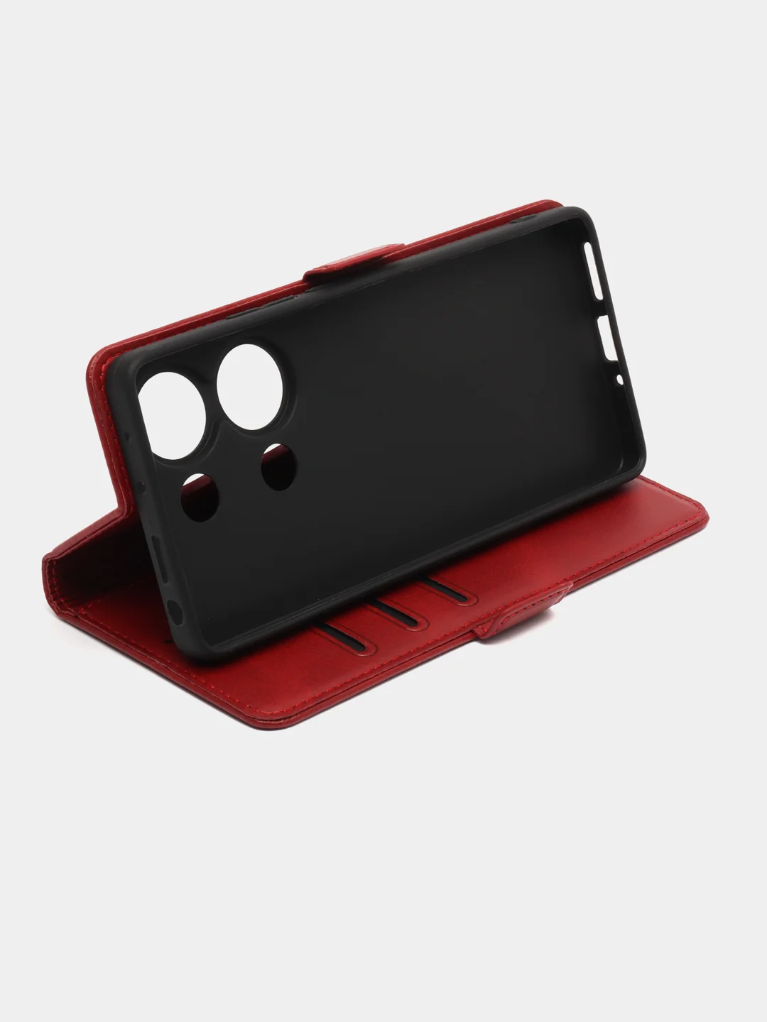 Коричневый чехол-книжка для Redmi Note 13 Pro 4G (Редми Ноут 13 Про) с боковым магнитом