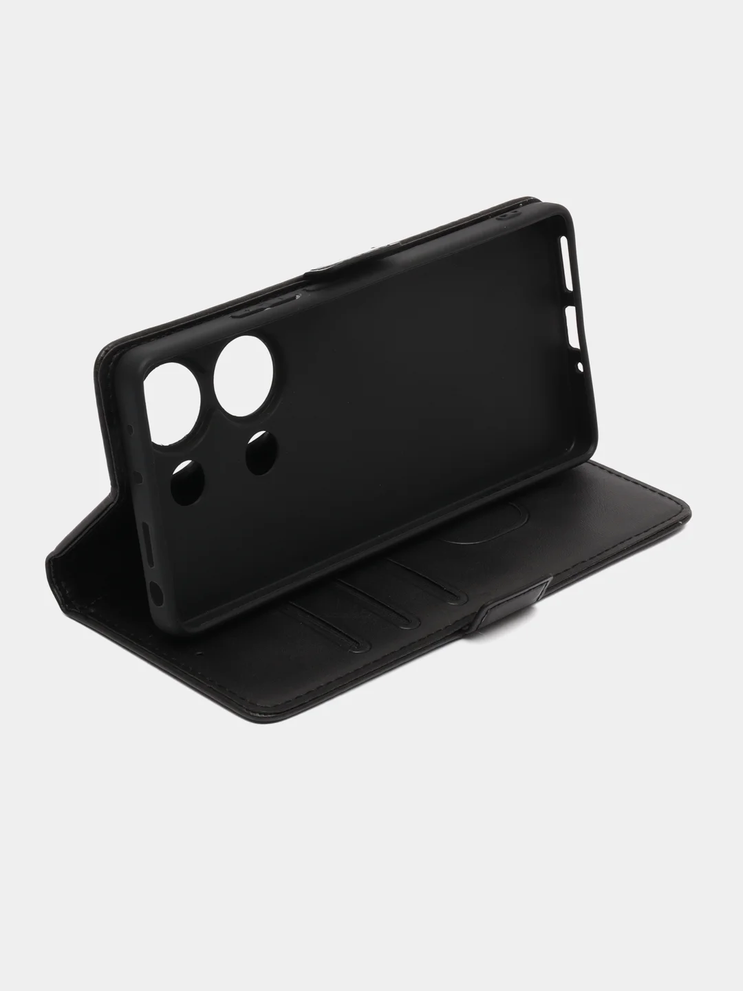 Черный чехол-книжка для Redmi Note 13 Pro 4G (Редми Ноут 13 Про) с боковым магнитом