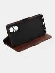 Коричневый чехол-книжка Realme C67( Реалми С67) с боковым магнитом