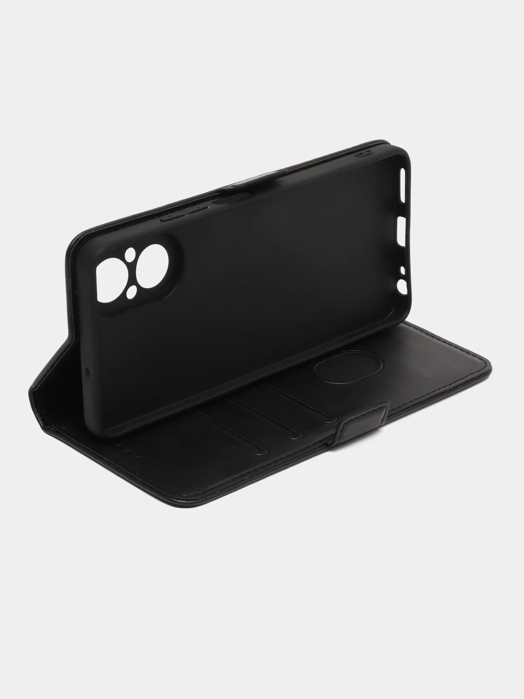 Черный чехол-книжка Realme C67( Реалми С67) с боковым магнитом