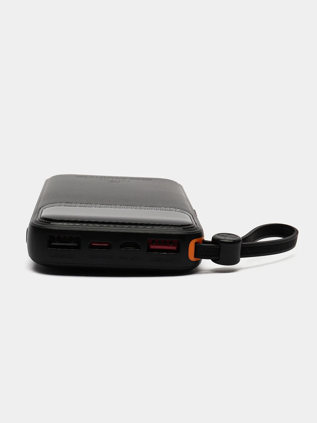 Черный power Bank с быстрой зарядкой, со встроенными кабелями, Lightning, Type-C