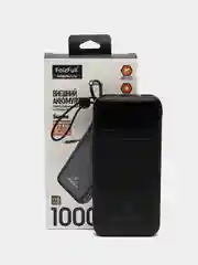 Черный power Bank с быстрой зарядкой, со встроенными кабелями, Lightning, Type-C