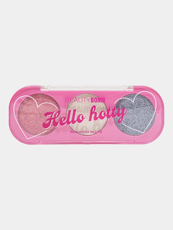 Палетка хайлайтеров для лица Beauty Bomb Hello hotty, 5,4 г