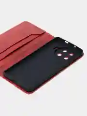 Красный чехол-книжка для Tecno Spark 20 Pro Plus из высококачественной искусственной кожи