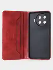 Красный чехол-книжка для Tecno Spark 20 Pro Plus из высококачественной искусственной кожи