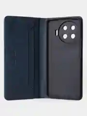 Синий чехол-книжка для Tecno Spark 20 Pro Plus из высококачественной искусственной кожи