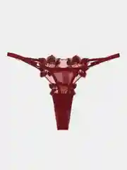Бордовый трусы женские стринги ,кружевные