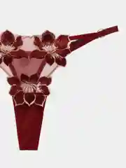 Бордовый трусы женские стринги ,кружевные