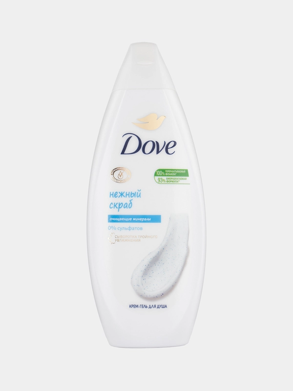 Бессульфатный гель-скраб для душа Dove "Нежное обновление", 250 мл