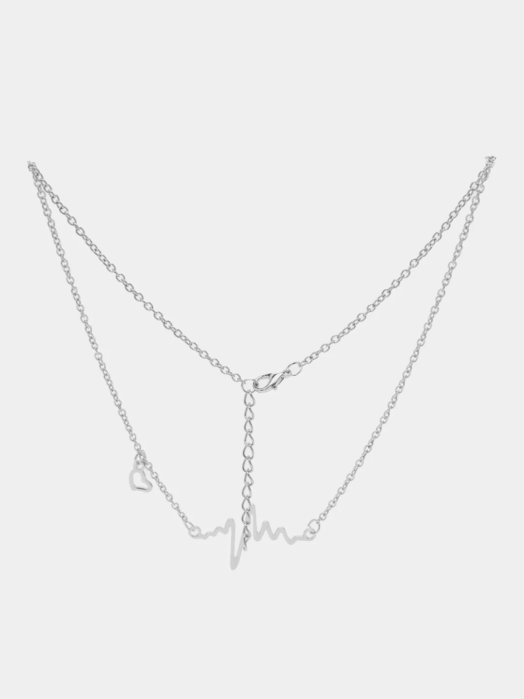 Серебряный цепочка на шею с подвеской "Ритм сердца"