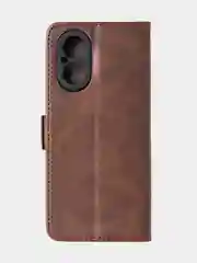 Терракотовый чехол-книжка для Realme C67 из высококачественной кожи