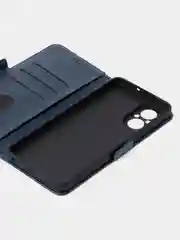 Темно-синий чехол-книжка для Realme C67 из высококачественной кожи