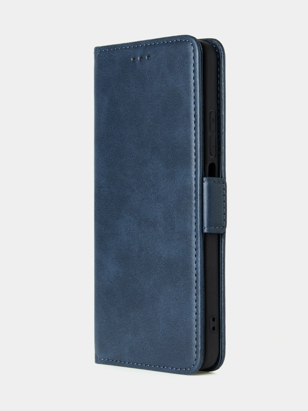 Темно-синий чехол-книжка для Realme C67 из высококачественной кожи