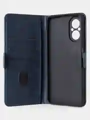 Темно-синий чехол-книжка для Realme C67 из высококачественной кожи