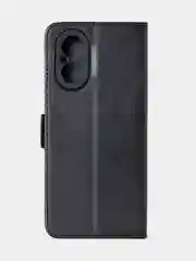 Угольный чехол-книжка для Realme C67 из высококачественной кожи