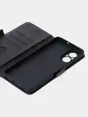 Угольный чехол-книжка для Realme C67 из высококачественной кожи
