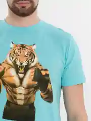 Голубой футболка с принтом