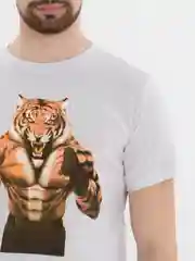 Белый футболка с принтом