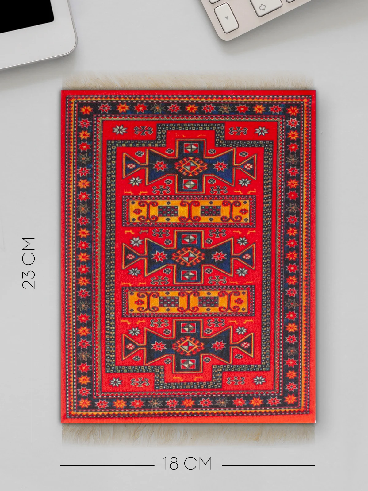 Алый восточный игровой коврик для компьютерной мыши КАРТОФАН с бахромой и рисунком текстильный