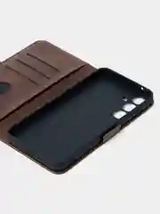Терракотовый чехол для Samsung A55 книжка из кожи, накладка (бампер)
