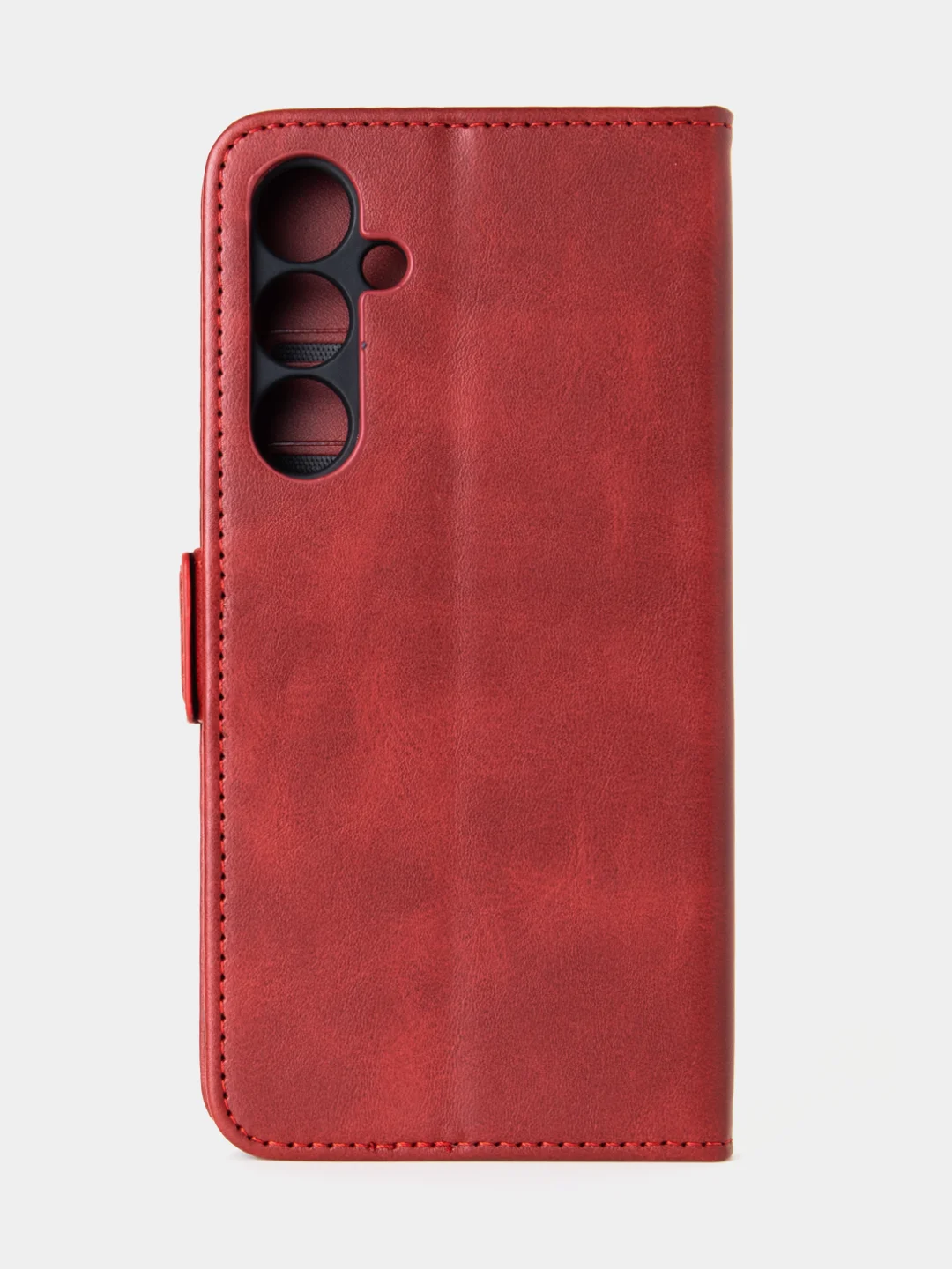 Алый чехол для Samsung A55 книжка из кожи, накладка (бампер)