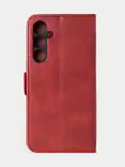 Алый чехол для Samsung A55 книжка из кожи, накладка (бампер)