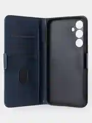 Темно-синий чехол для Samsung A55 книжка из кожи, накладка (бампер)