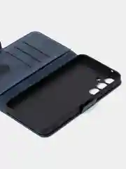 Темно-синий чехол для Samsung A55 книжка из кожи, накладка (бампер)