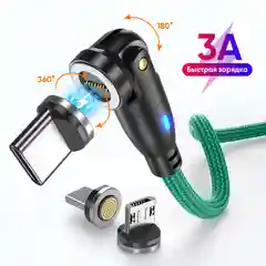 USB кабель магнитный для быстрой зарядки 3 А и передачи данных Charguide 9 pin QC 3.0