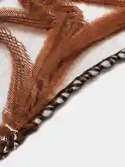 Коричневый тюль на шторной ленте / Тюль для комнаты, спальни, гостинной