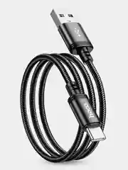 Черный кабель Hoco X89 Type-C USB, 3А, быстрая зарядка и передача данных на Андроид