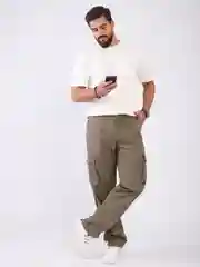 Приглушённый хаки мужские летние брюки карго с карманами