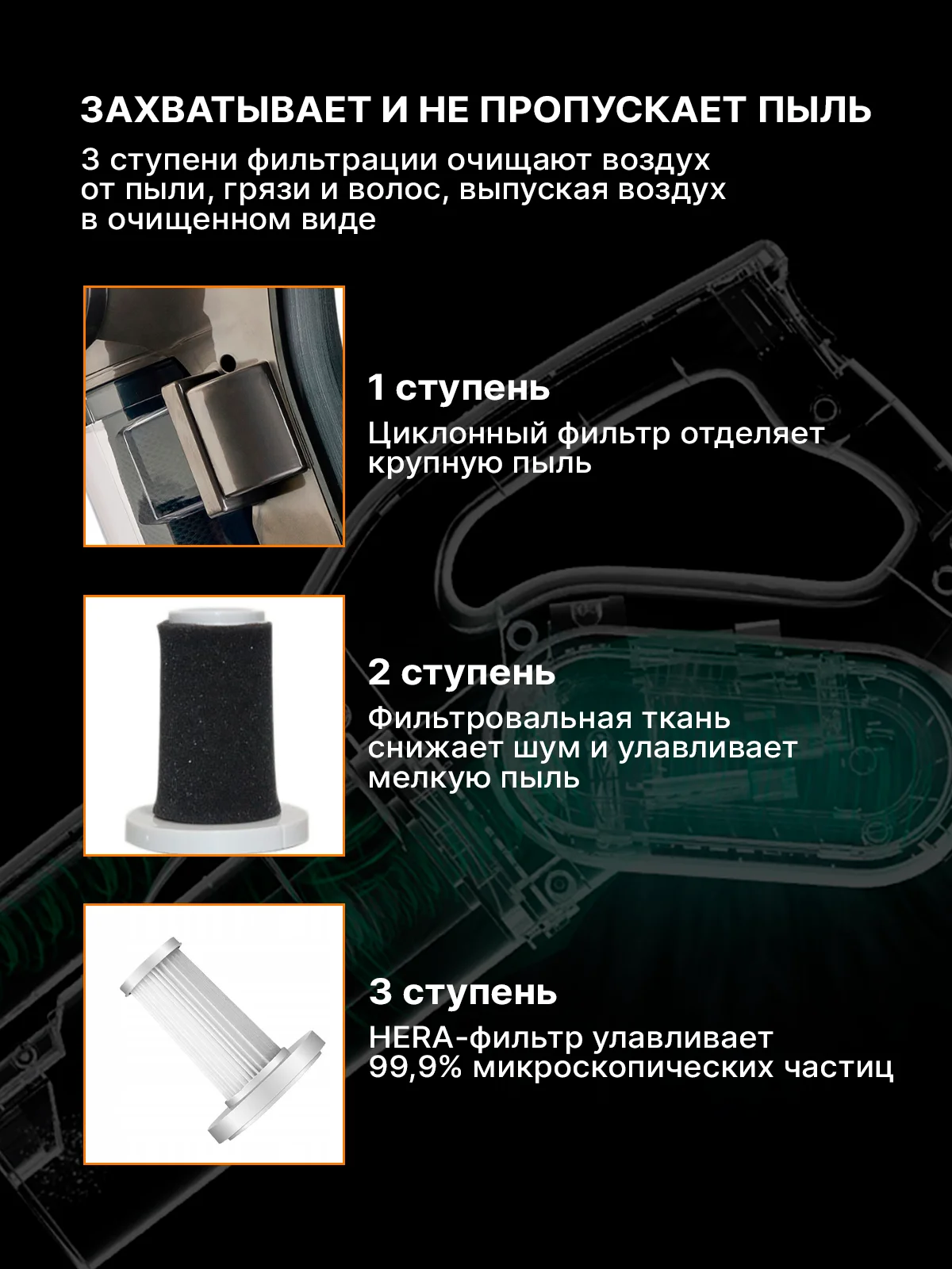 Черный вертикальный, ручной пылесос для дома Xiaomi Deerma DX700, 700S, русская версия