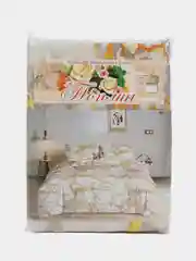 Белый комплект постельного белья, 1.5 спальное, поплин, хлопок