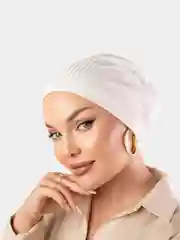 Белый шапочка тюрбан "Лапша" женская
