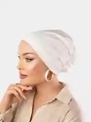 Белый шапочка тюрбан "Лапша" женская