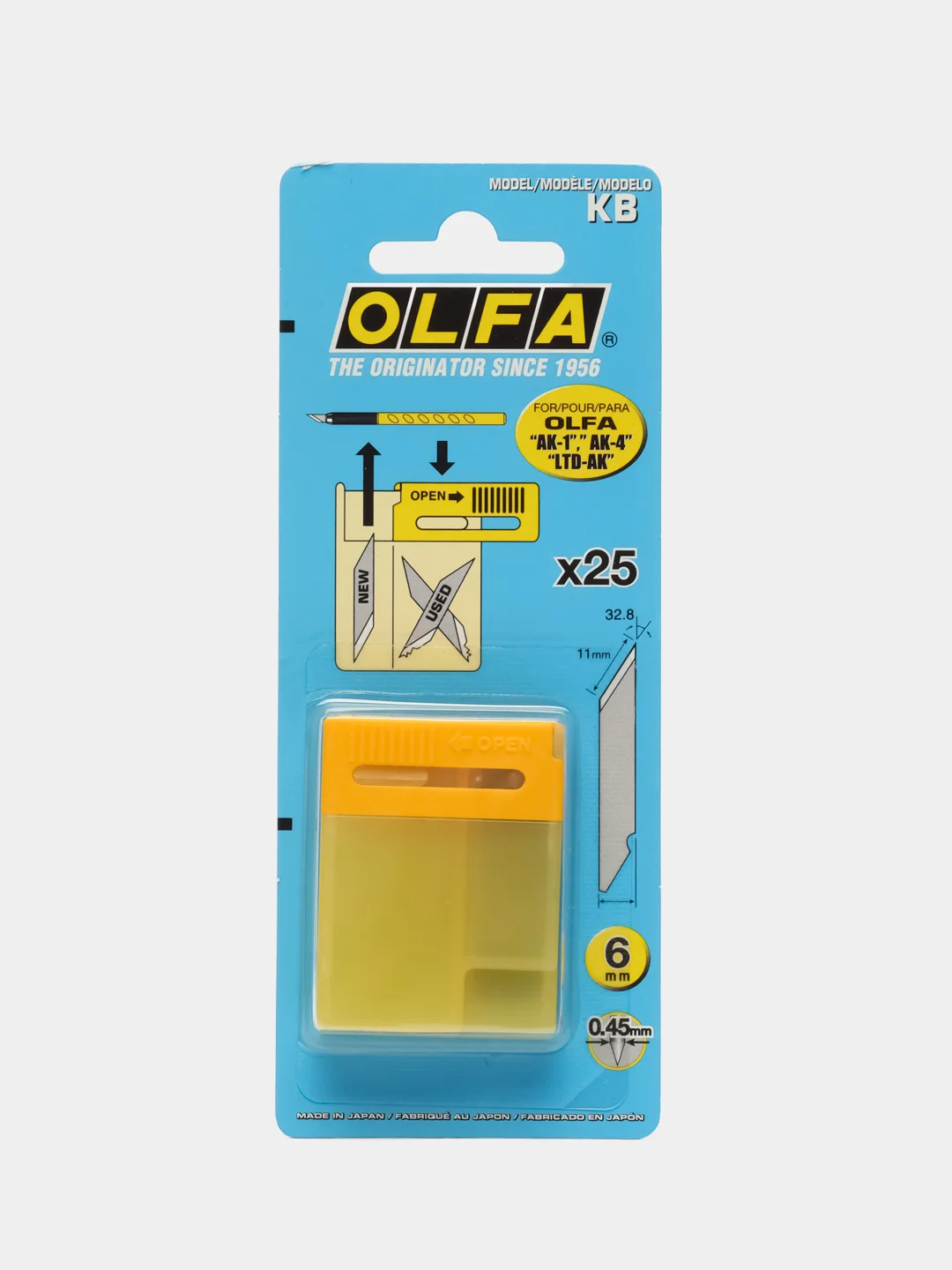 Лезвия OLFA перовые для ножа AK-1, AK-4, LTD-AK 25 шт