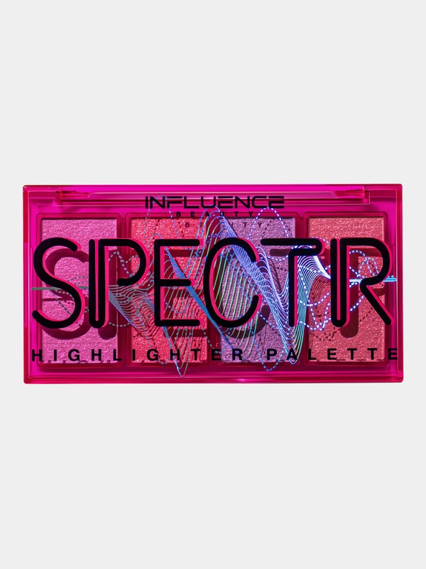 Палетка хайлайтеров Influence Beauty SPECTR, 4 оттенка, влажный дуохромный финиш, 10 г