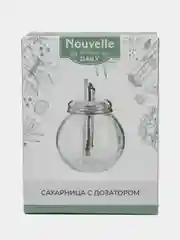 Сахарница с дозатором d=9см h=11см v=250мл (стекло/металл)