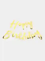 Золотой растяжка из букв Happy birthday для дня рождения