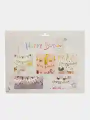 Золотой растяжка из букв Happy birthday для дня рождения